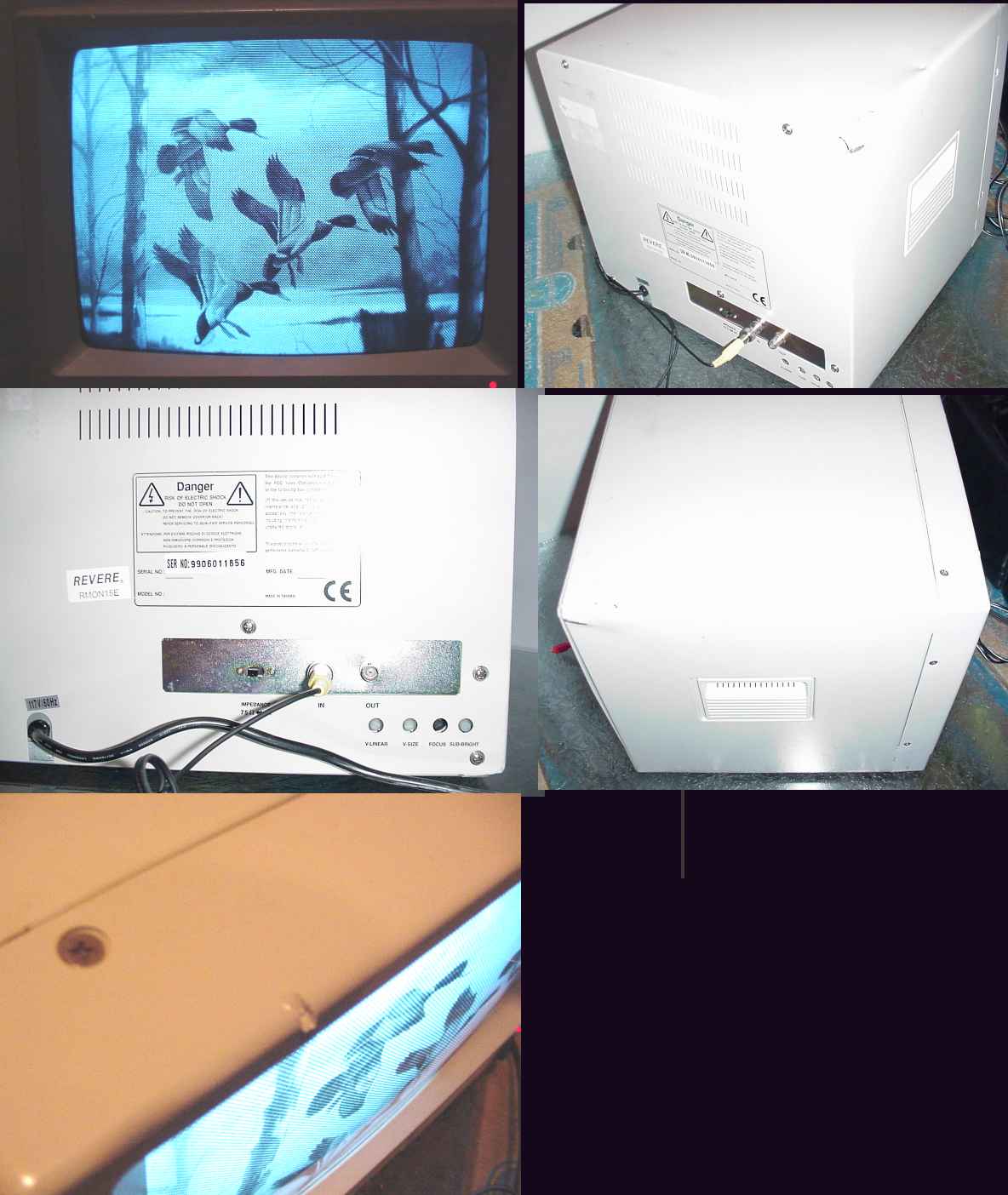 Revere Black and White 15 in CCTV Monitor RMON15E